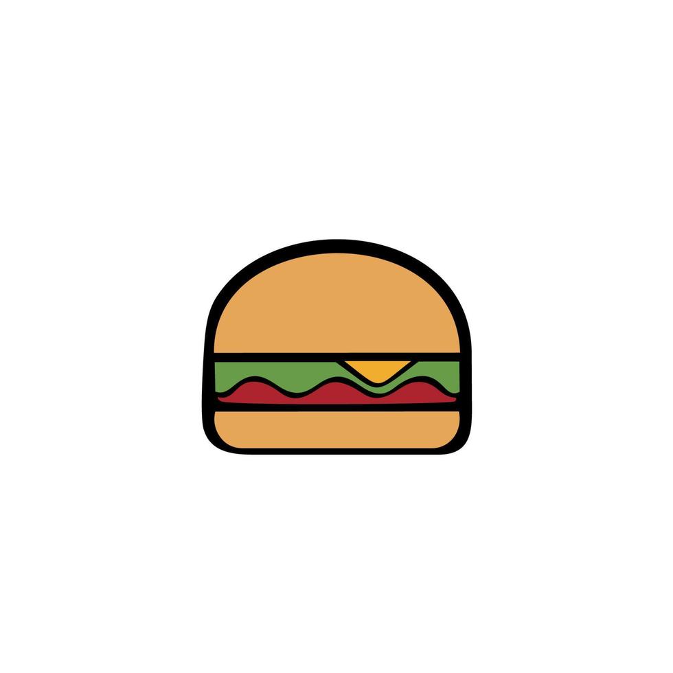 Burger icon template, Label for menu design restaurant or cafe vector