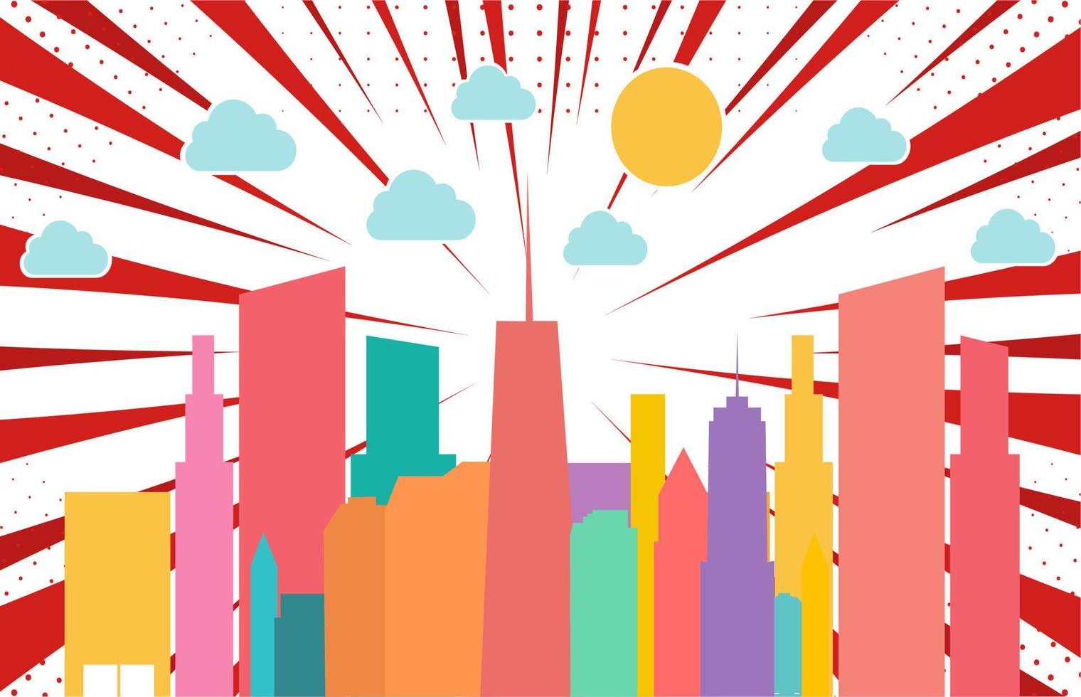 colorful city Free Vector