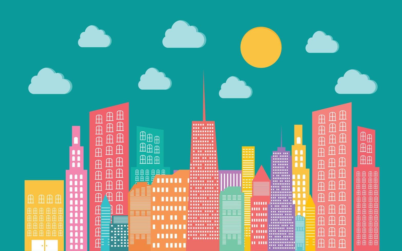 colorful city free vector