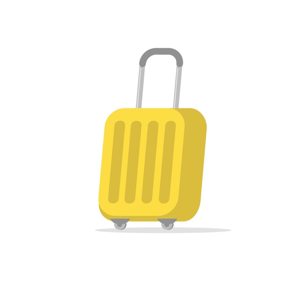 Yellow travel bag. Suitcase for tourism isolated on white background. vector