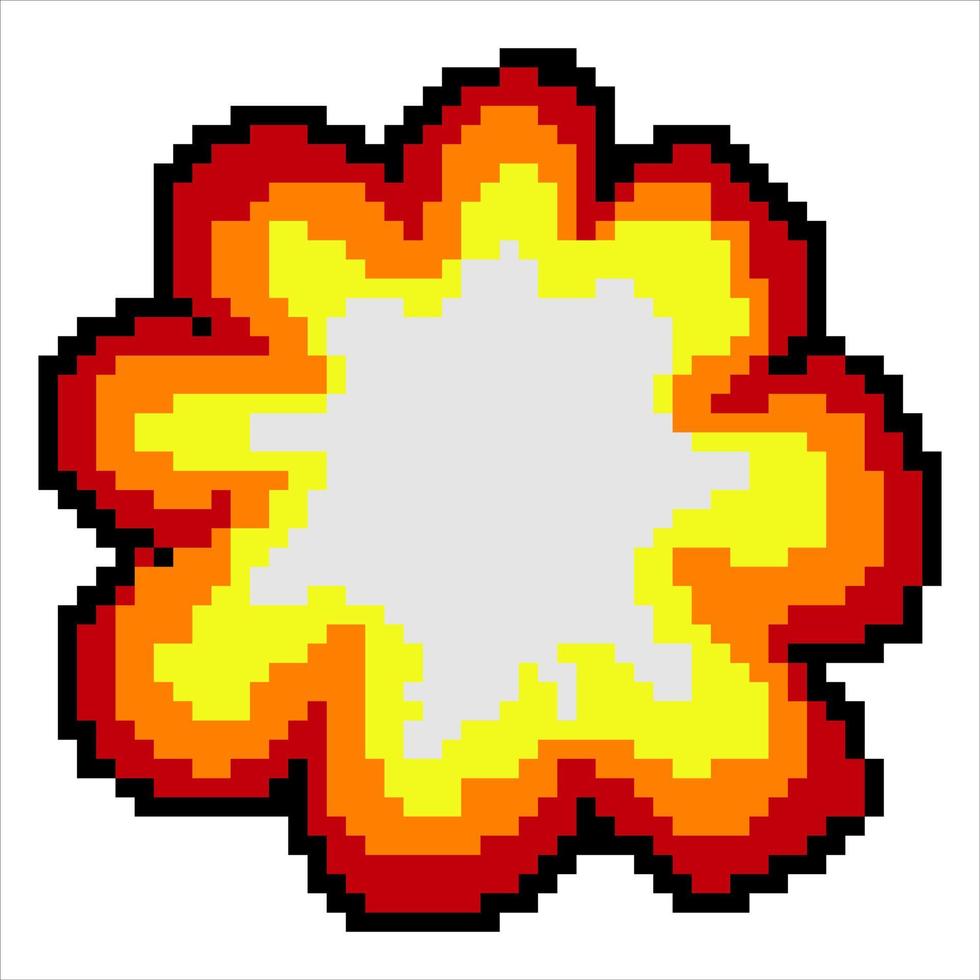 explosión con pixel art. ilustración vectorial vector