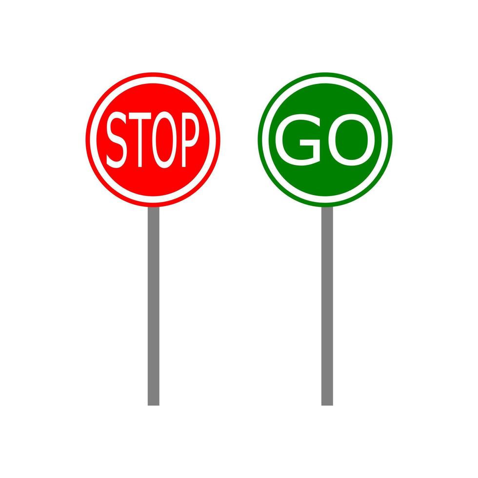 Traffic sign stop and go icon on white background. 8202226 Vector Art at Vecteezy