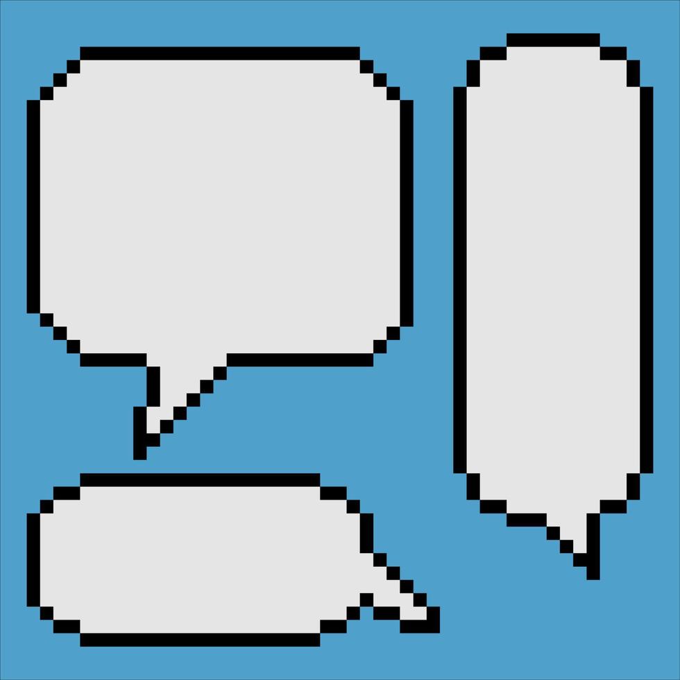 Speech bubble,  place for text boxes with pixel art. Vector illustration.