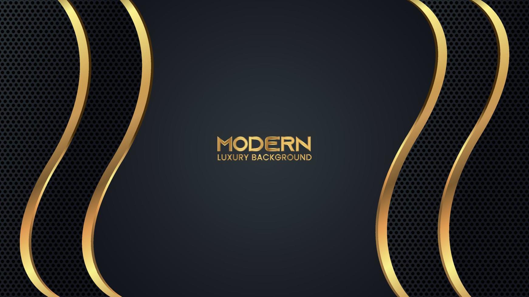 Luxury Abstract Modern Technology Background with Shiny Golden Lines and Dot Pattern vector