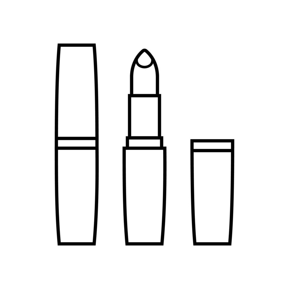 Lipstick icon. Outline vector illustration isolated on white background