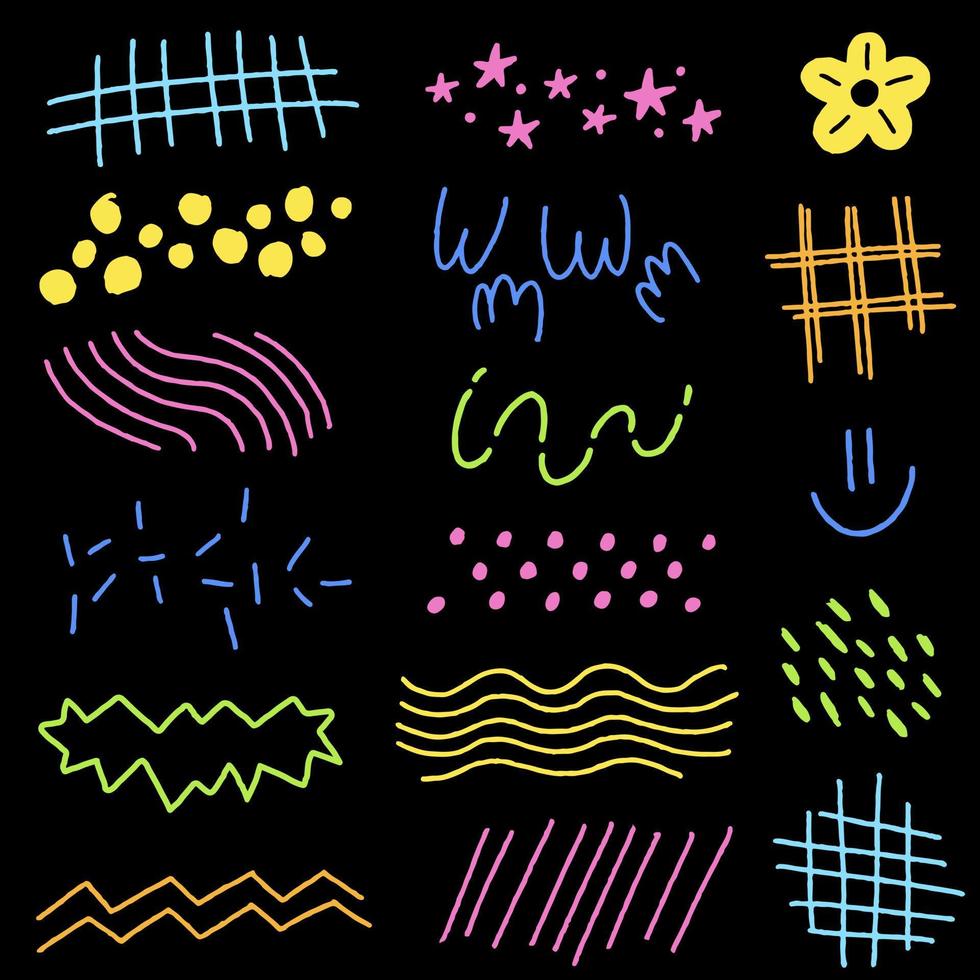 Abstract Line Form Doodle Hand Drawing vector