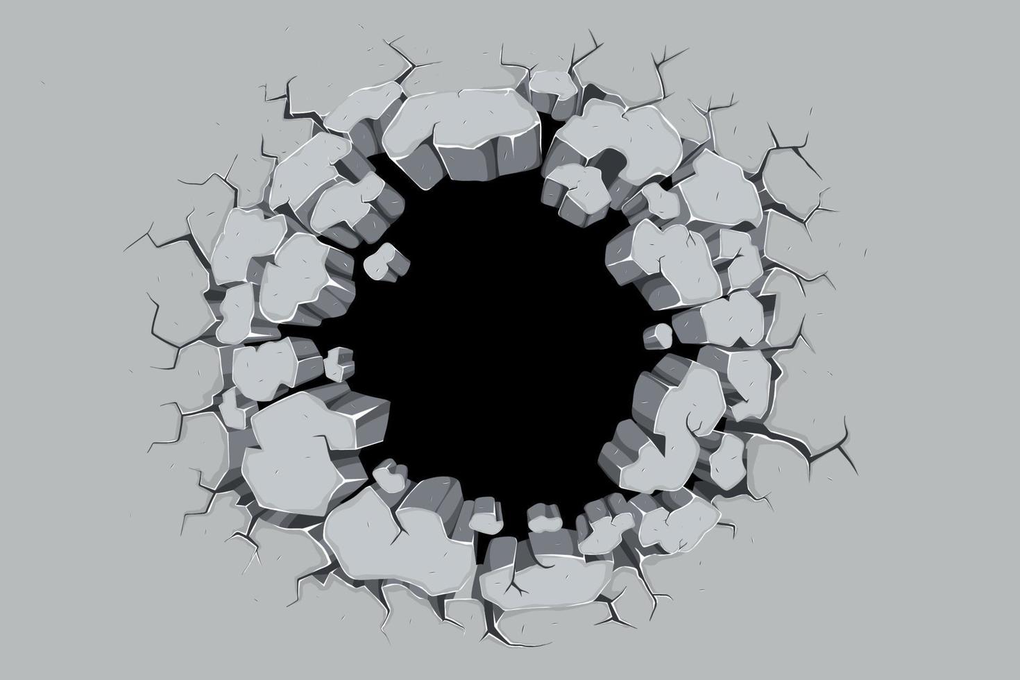 Hole on wall illustration Background. vector