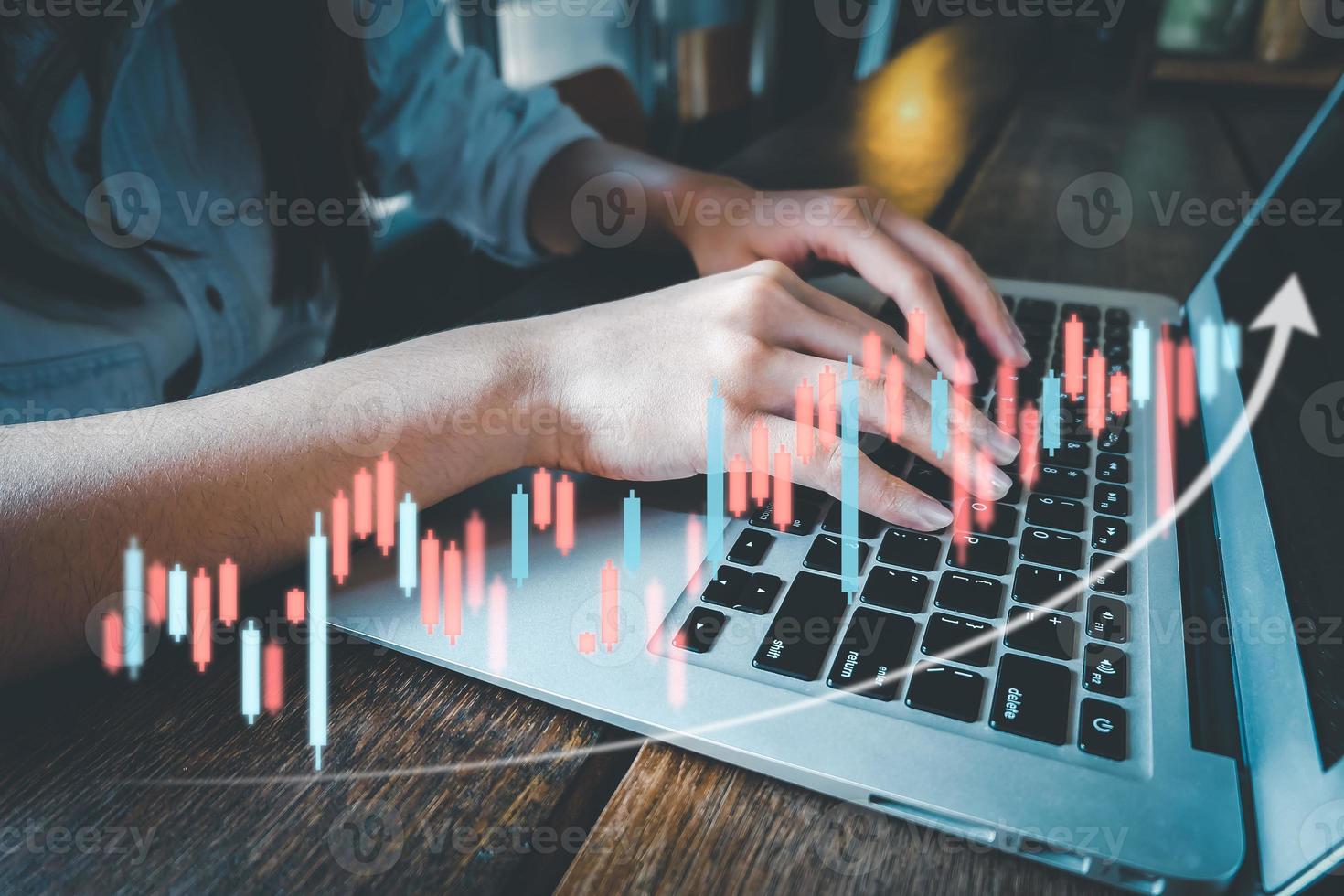 Investment ideas and technology business, Funds, Stock market and digital assets, Investors or trader, Financial data analysis, Stock graphs and forex trading, business finance background photo