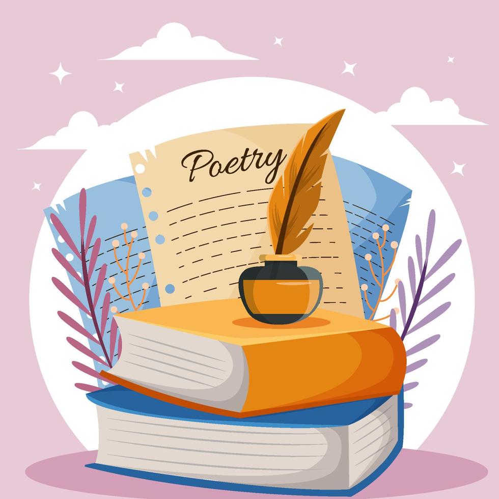 World Poetry Day Concept vector