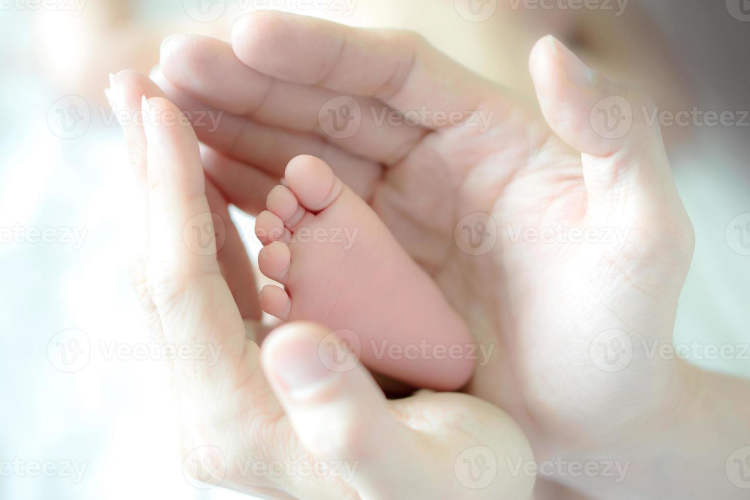 Leg of the newborn photo