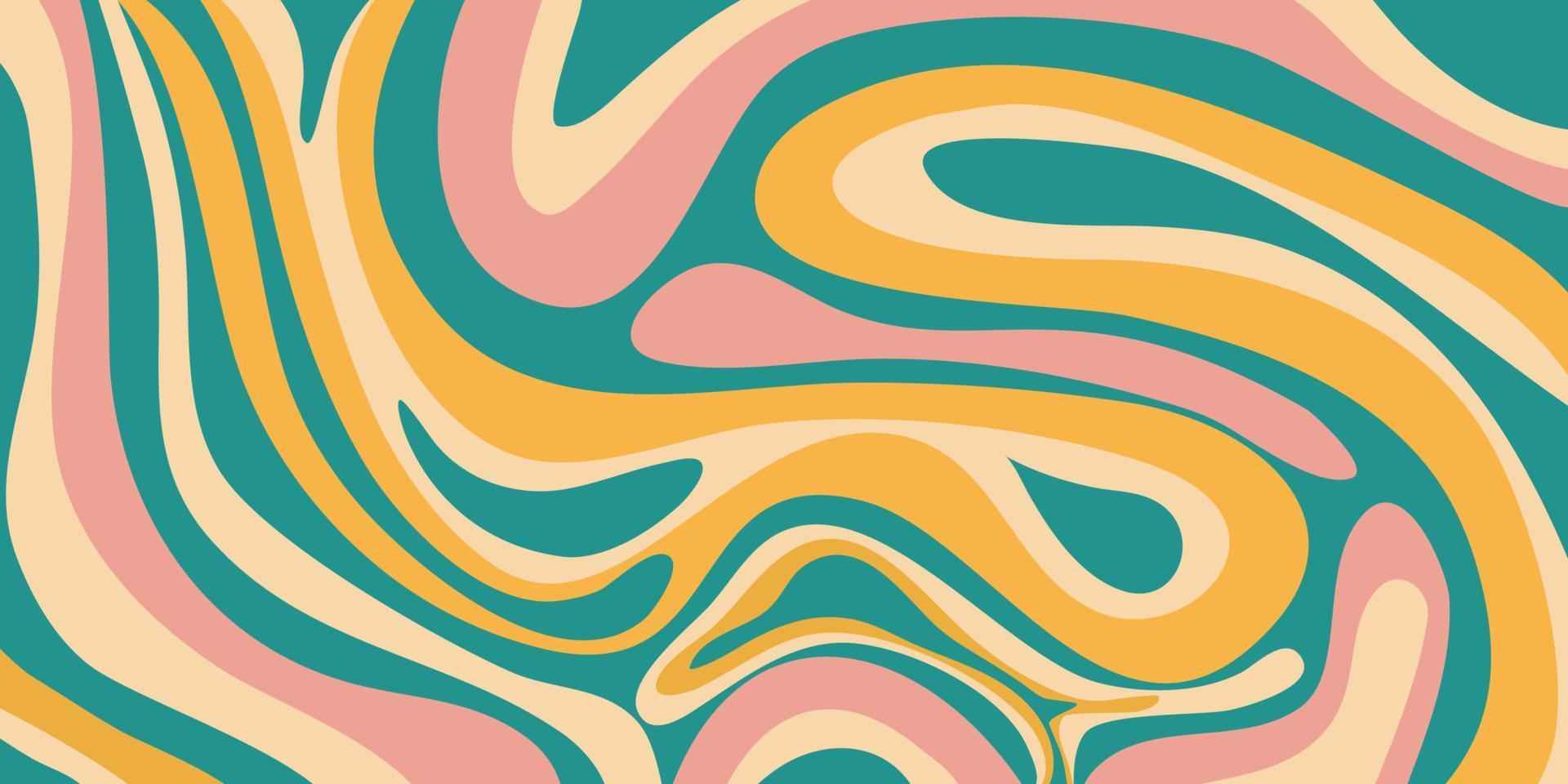 Psychedelic swirl groovy pattern. Psychedelic retro wave wallpaper. Liquid groovy background. Vector design illustration