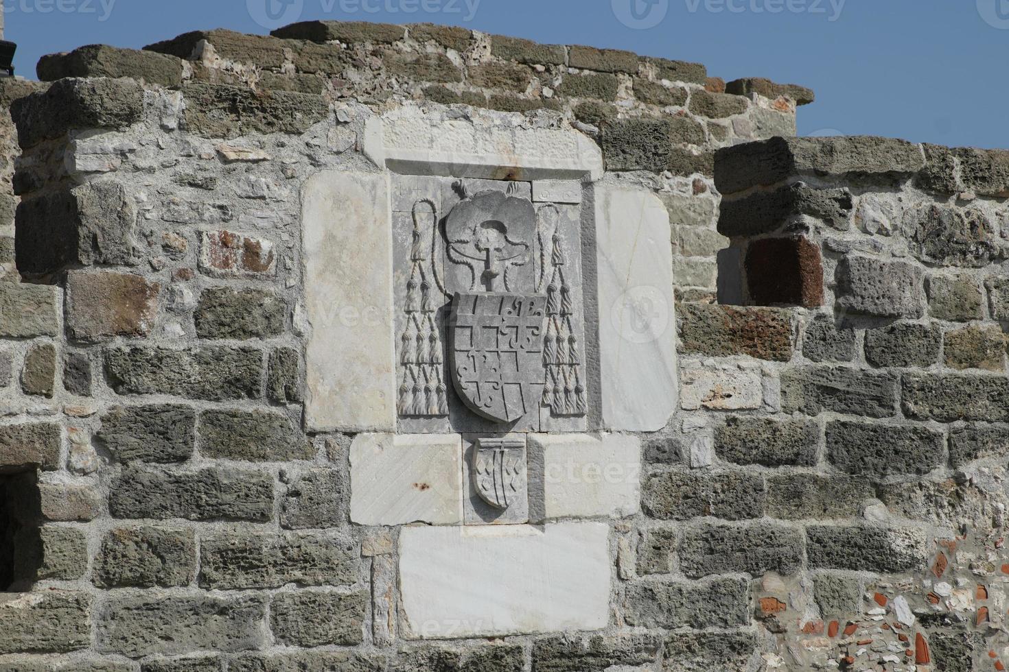 Knight Symbols in Bodrum Castle, Bodrum Town, Turkey photo