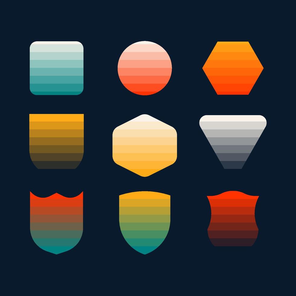 Retro gradient set. Creative background. vector