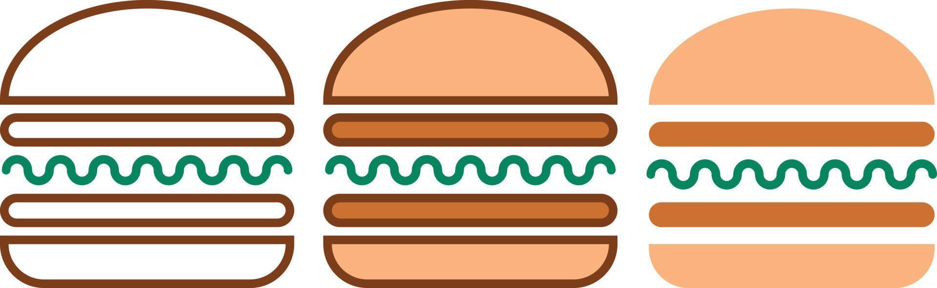 burger logo flat design concept set vector