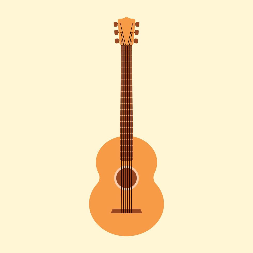 Classical guitar icon flat vector illustration