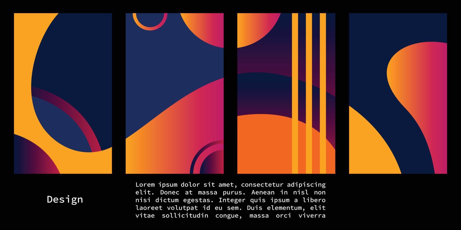 Abstract geometric background template set for brochure, poster, poster, or other copy space vector
