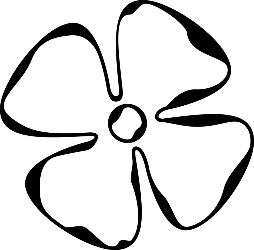 Flower simple icon outline vector