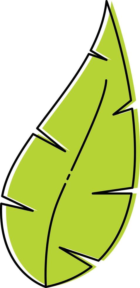 Green leaf cartoon icon design concept vector