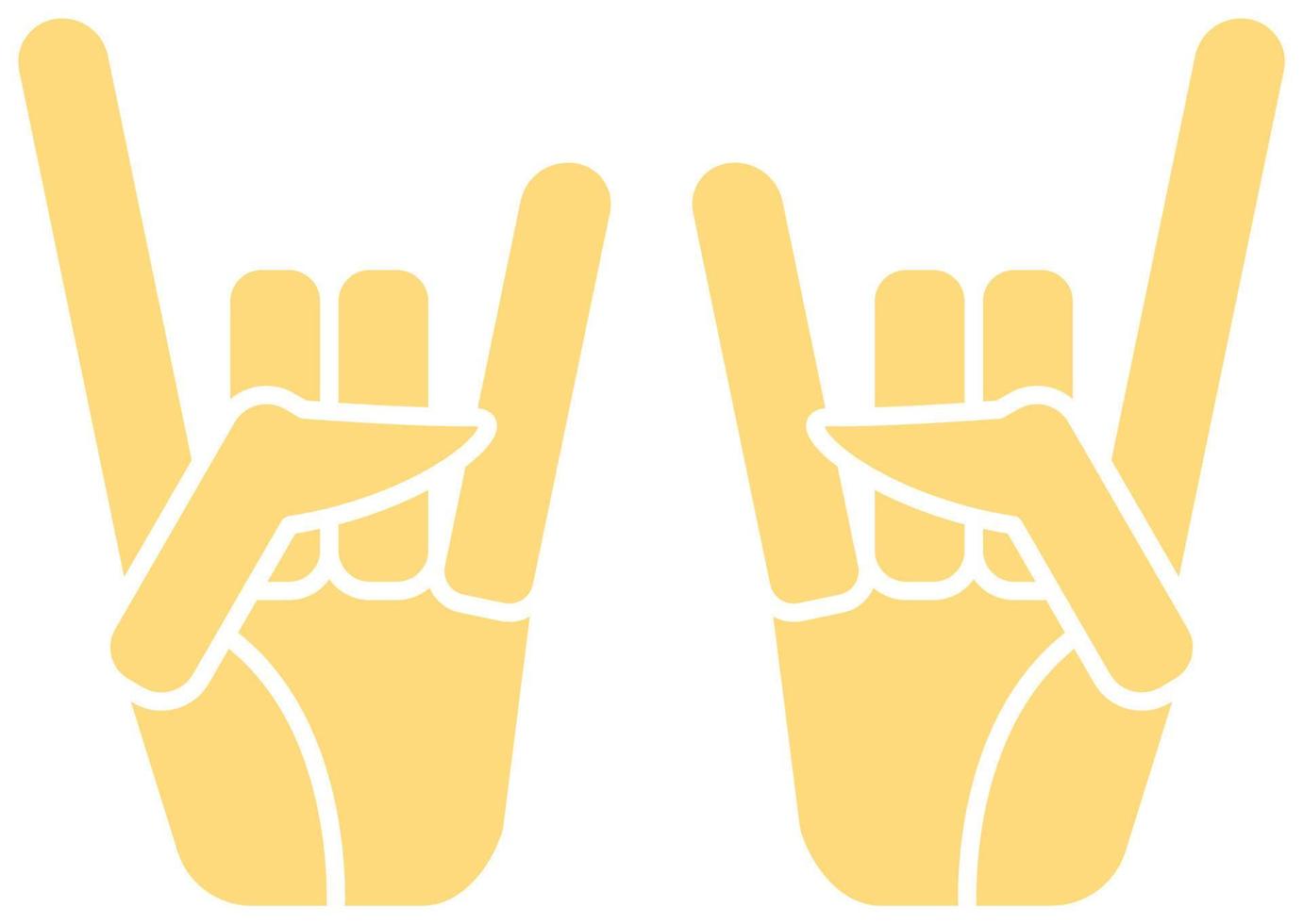 Metal hand sign icon flat vector illustration for design element