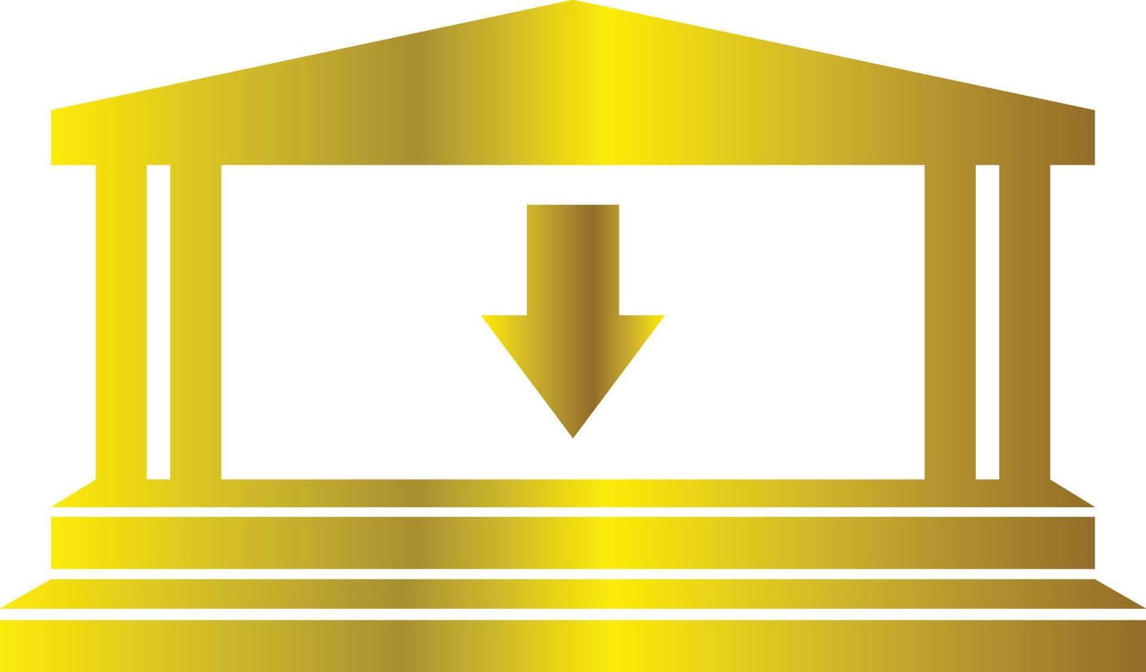 Golden warehouse simple icon vector