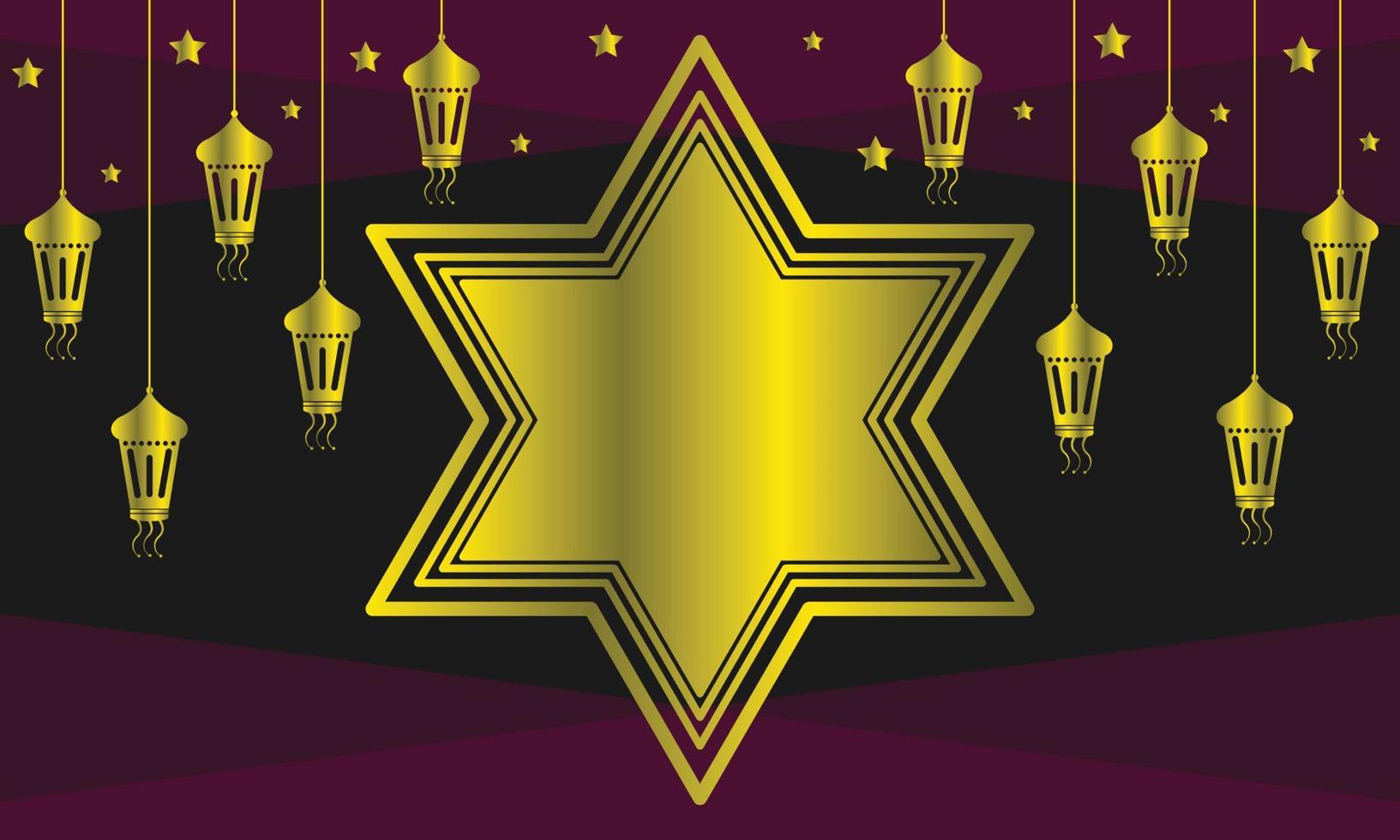 Lantern background template with star shape copy space for ramadan themed graphic template vector