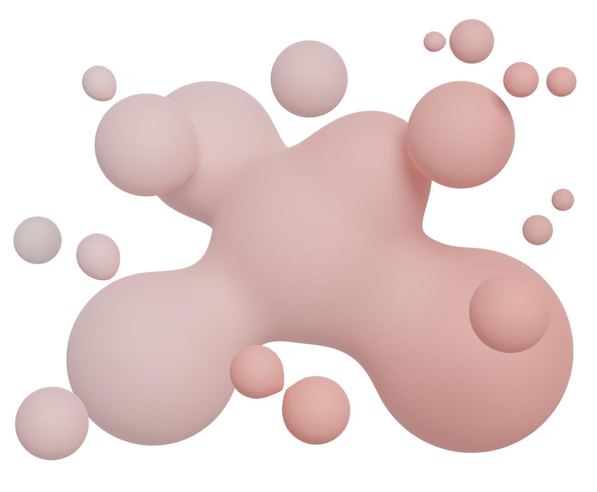 3d render of milk splash isolated on blue background. Fluids drops, soaps bubbles, blobs that floating on the air. photo