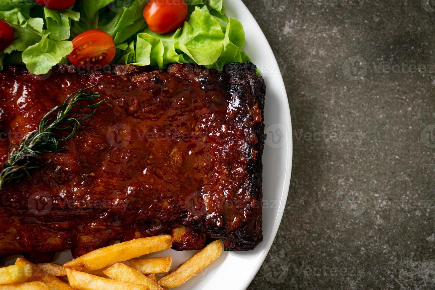 grilled and barbecue ribs pork photo