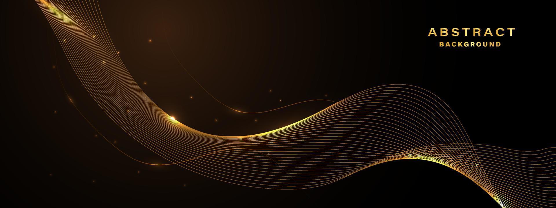 Abstract gold background with flowing lines. vector