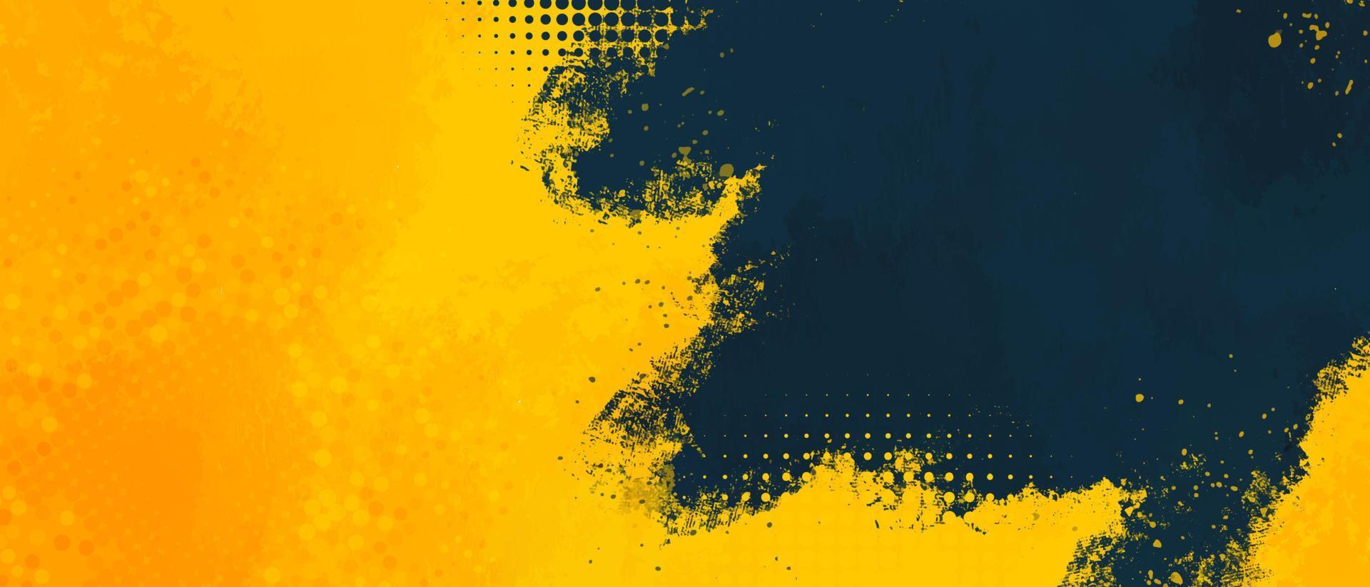Dark blue and Yellow abstract background with grunge texture. vector