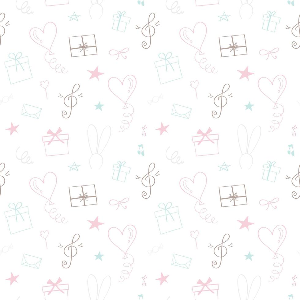 Birthday pattern with doodles vector