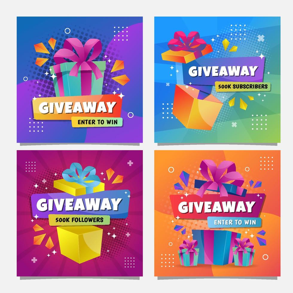 Collection of Giveaway Banner for Social Media vector