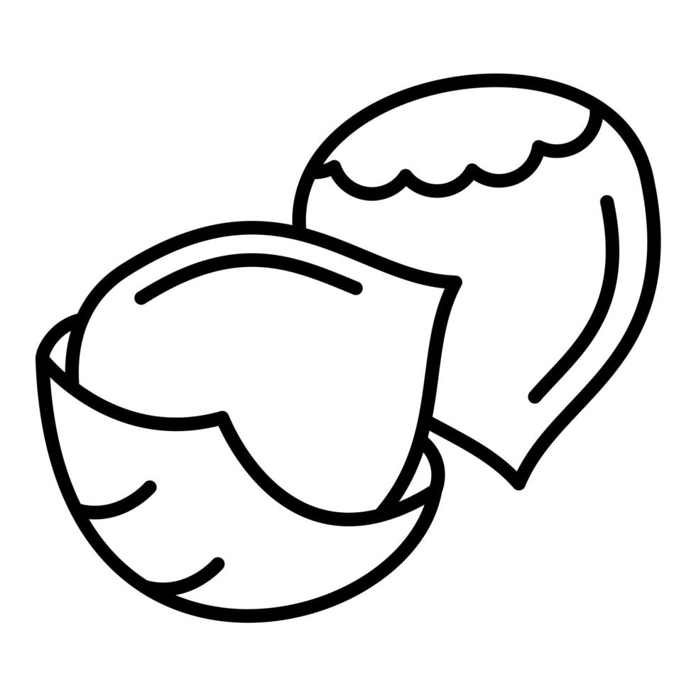 Hazelnut Line Icon vector