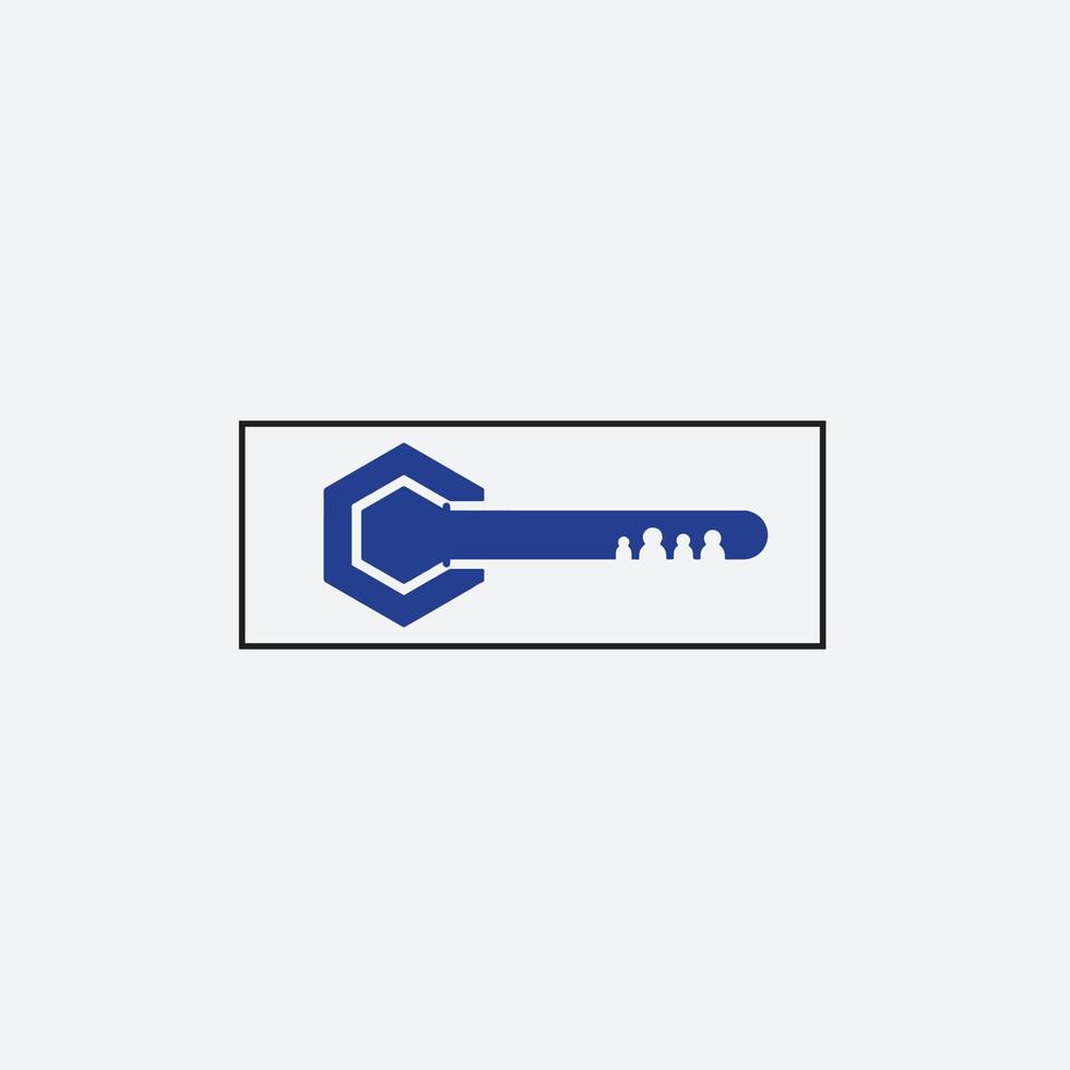key icon for business Initials Monogram logo vector
