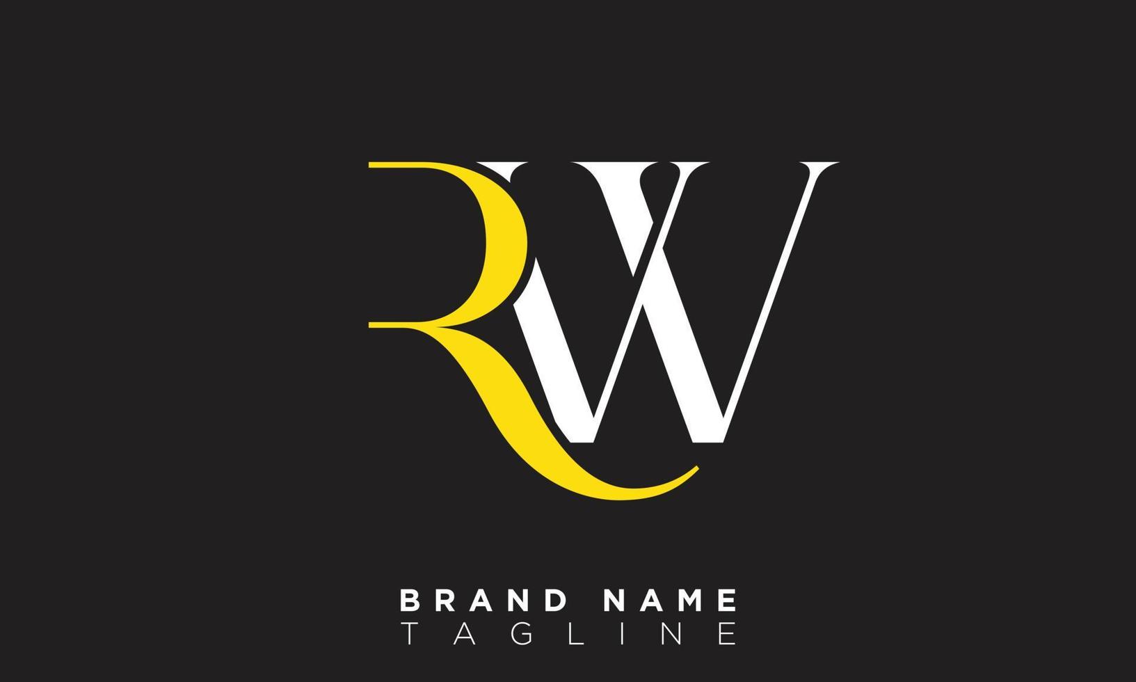 RW Alphabet letters Initials Monogram logo WR, R and W vector