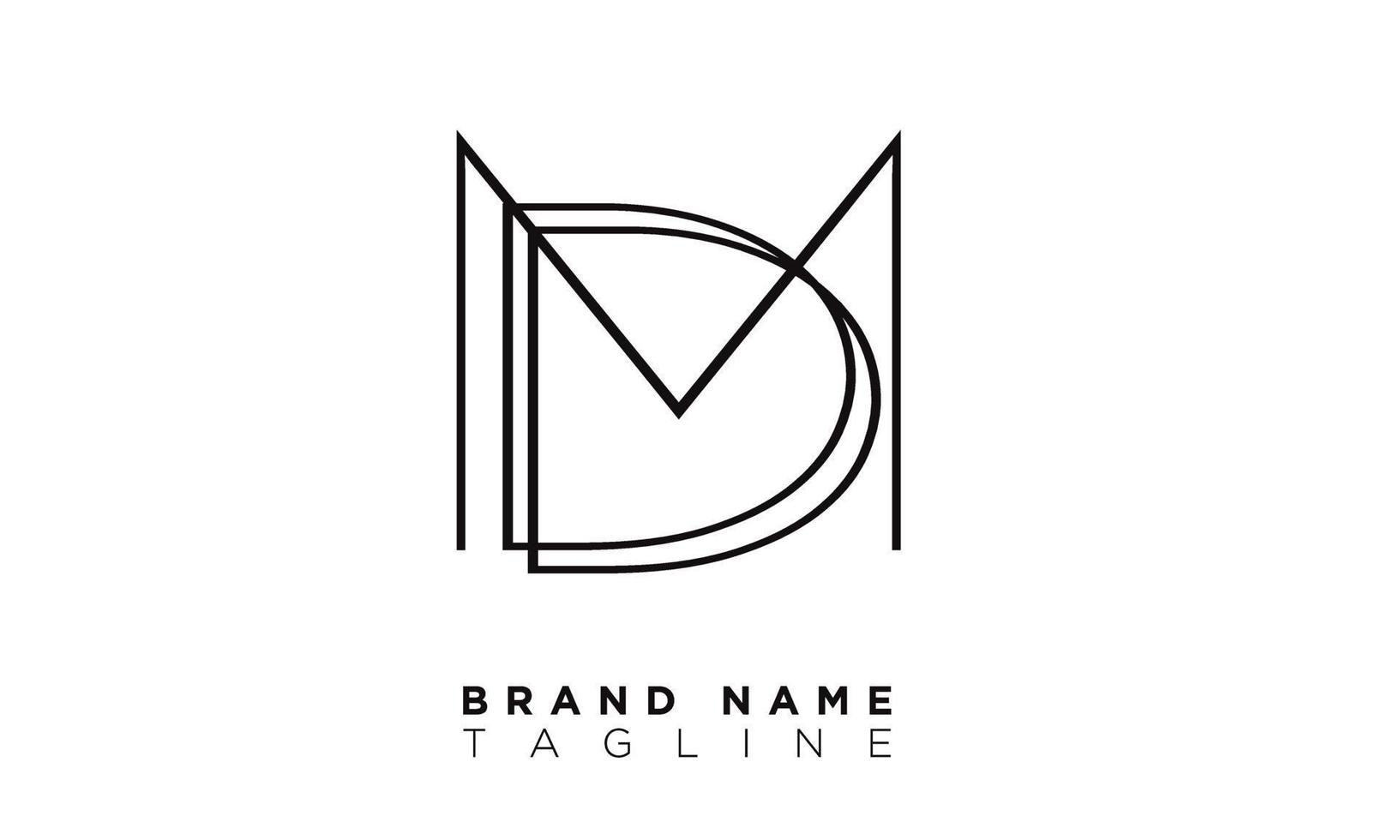 Alphabet letters Initials Monogram logo DM, MD, D and M vector