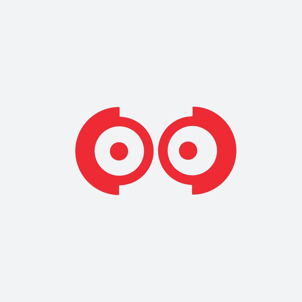 icono de ojos de búho para el logotipo de monograma de iniciales comerciales vector