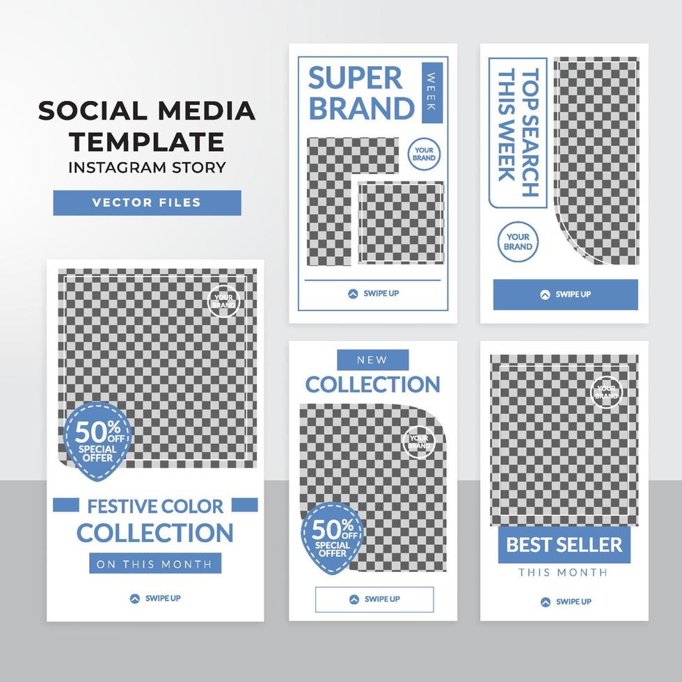 Festive color collection social media story template vector