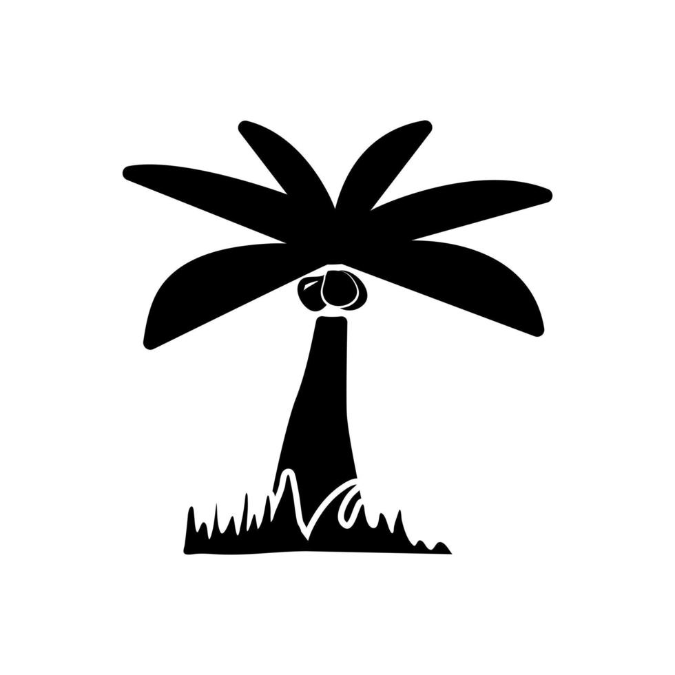 coconut tree icon vector. Silhouette illustration of the coconut tree. vector