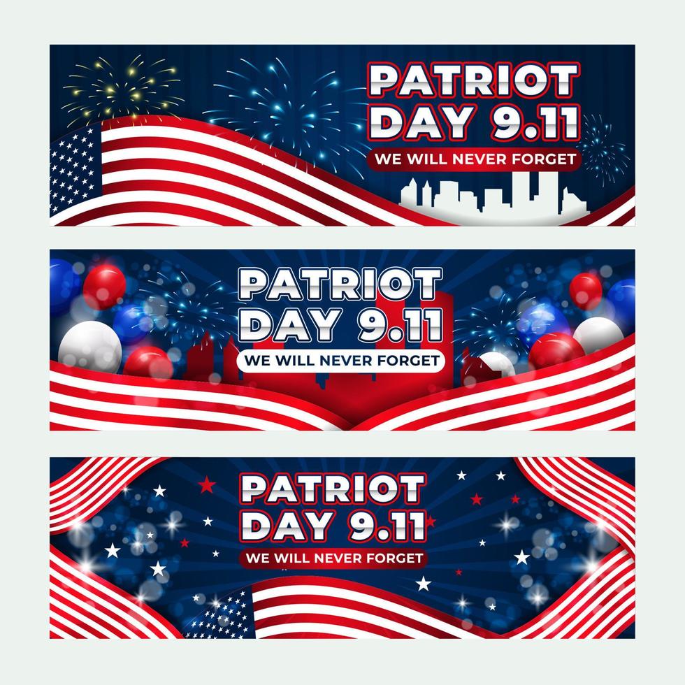USA Memorial Day Banner Set vector