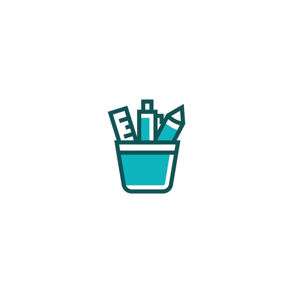 Pencil stand, stationery line icon. linear style sign for mobile concept and web design. Outline vector icon. Symbol, logo illustration. Vector graphic