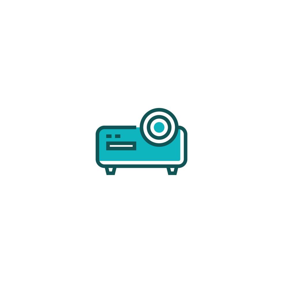 icono de línea del proyector. signo de estilo lineal para concepto móvil y diseño web. icono de vector de contorno. símbolo, ilustración de logotipo. gráfico vectorial