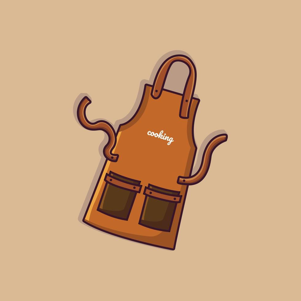 icono de dibujos animados de vector de delantal de cocina. uniforme de cocinero de dibujos animados aislados