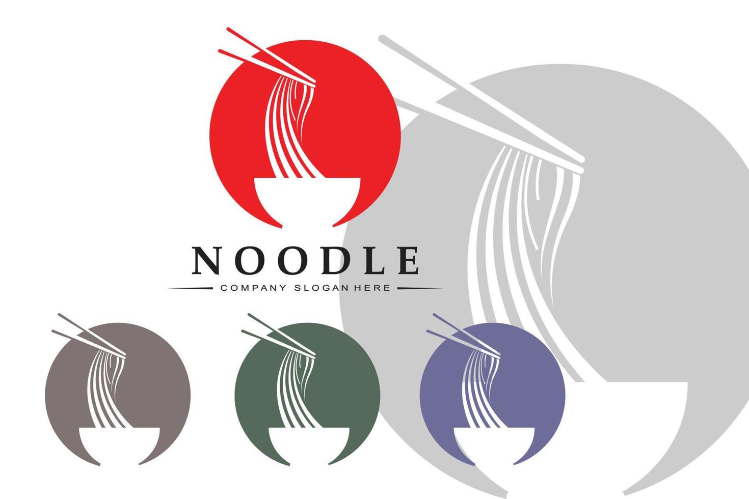 A collection of noodle logo inspiration. Chinese food and bowl design template. Retro Concept Illustration vector