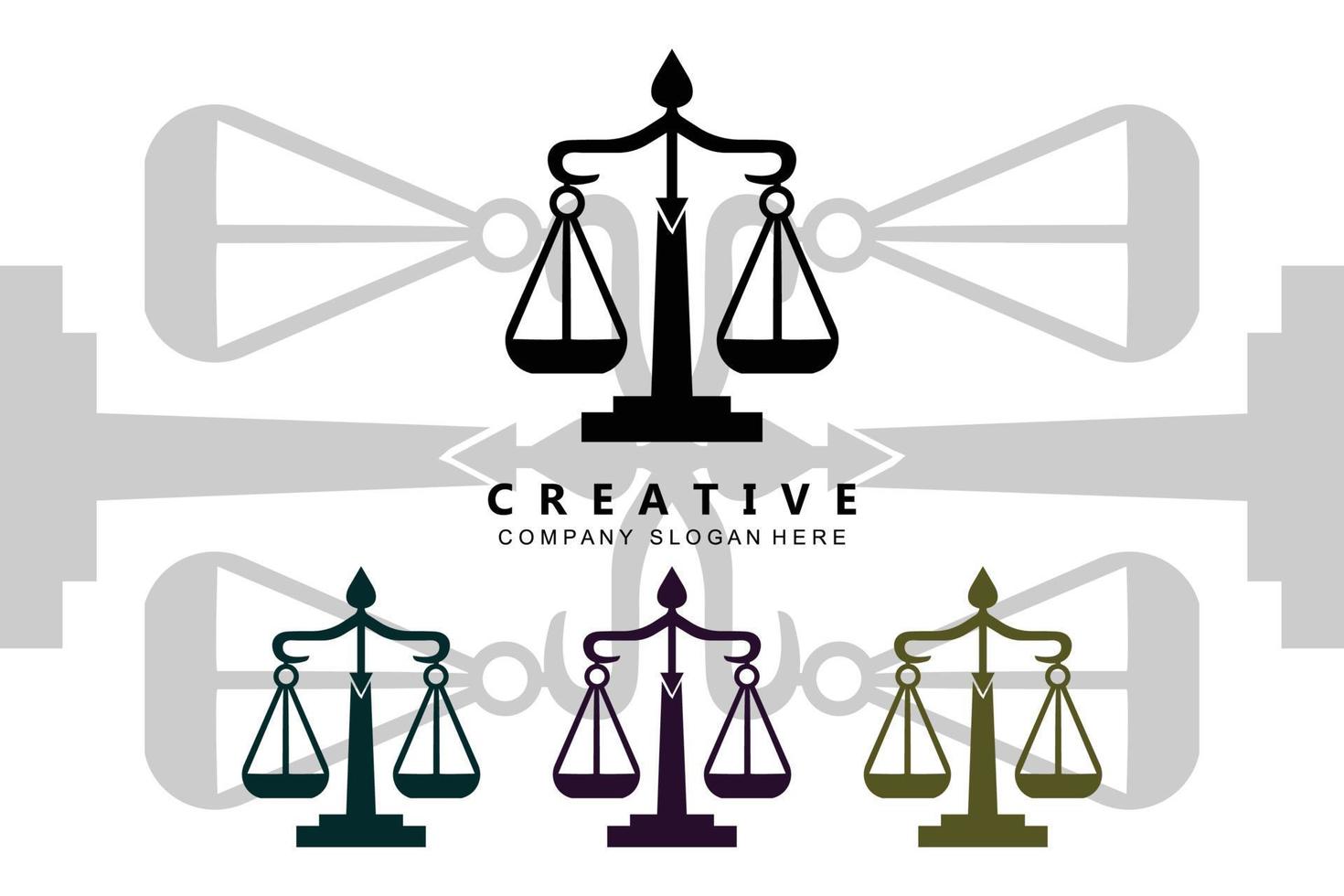Lawyer or Justice law logo vector design, icon illustration