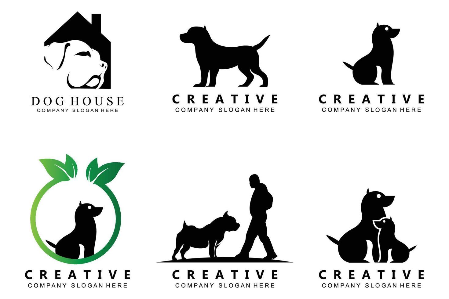 perro logo icono vector, leal y lindo animal, inspiración, plantilla vector