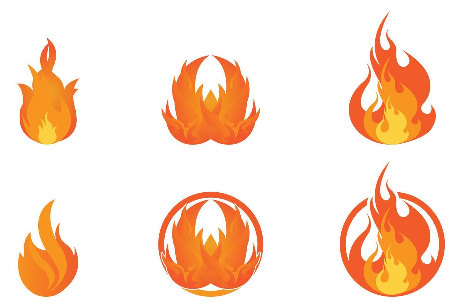 logotipo de vector de icono de fuego simple y fresco