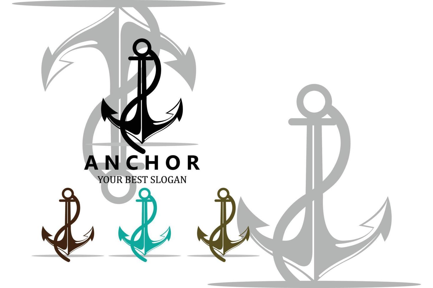 ship anchor logo icon vector, port, retro design illustration vector