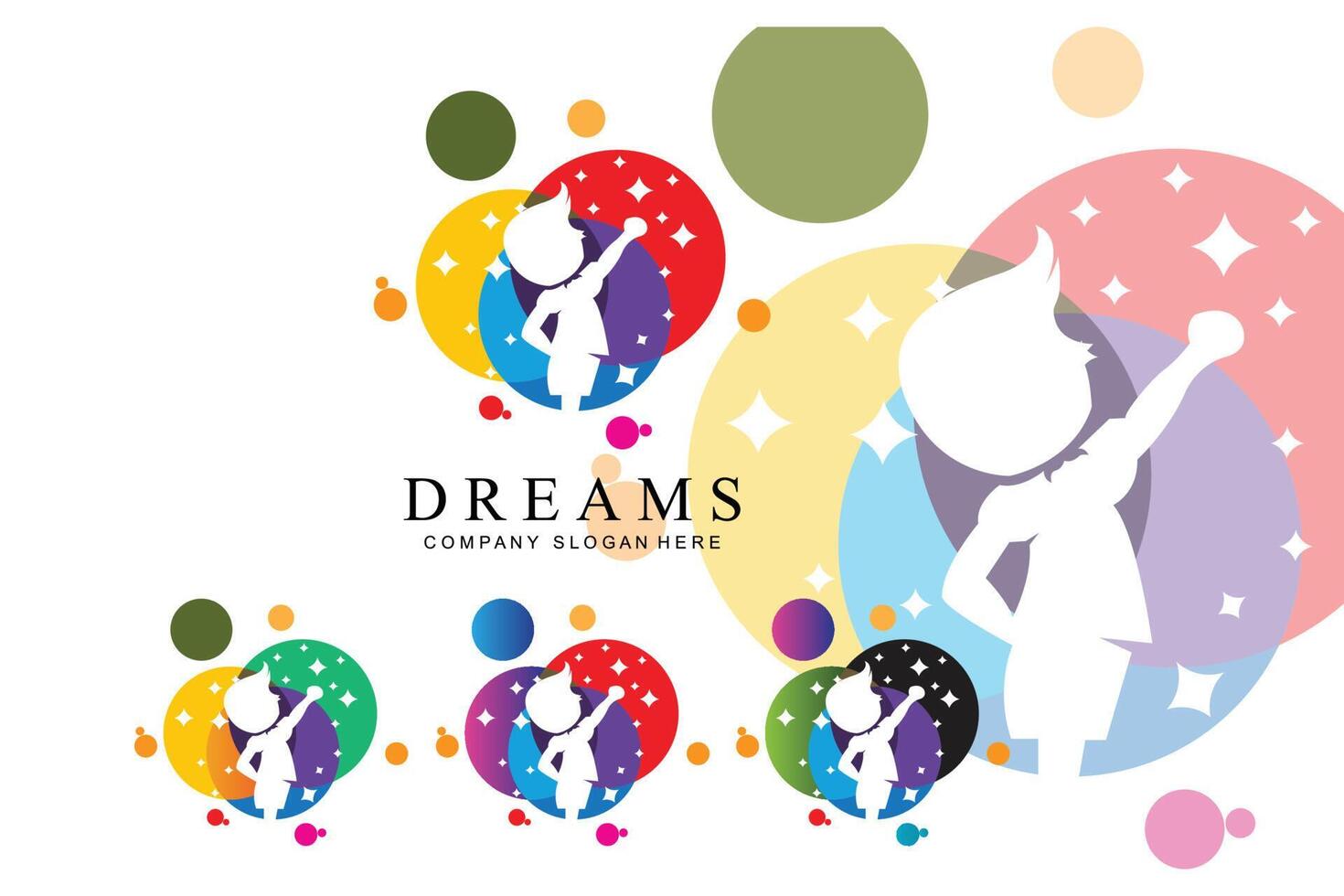 vector icon logo achieve dreams, education, star concept, children