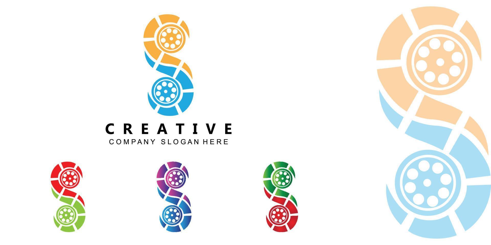 Film strip logo vector symbol