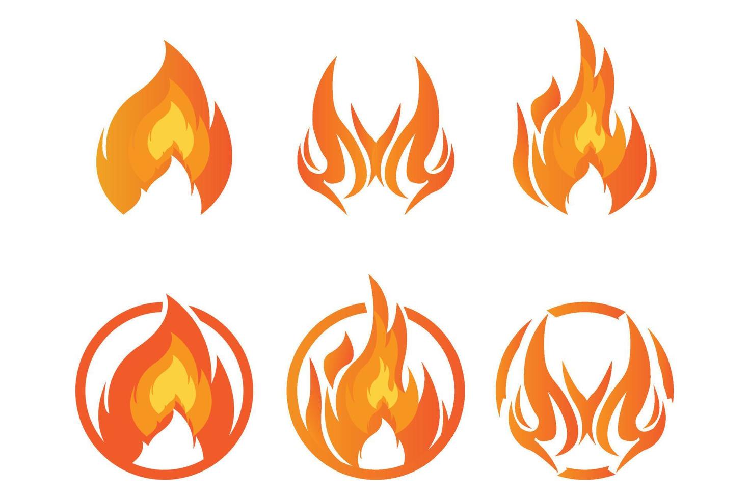 logotipo de vector de icono de fuego simple y fresco